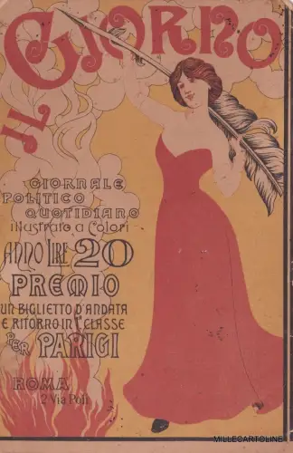 1899 DER TAG - POLITISCHE ZEITUNG UNTER DER REGIE VON LUIGI LODI - ÖFFENTLICHER FLYER.