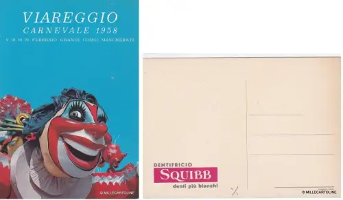 # KARNEVAL VON VIAREGGIO: 1958 MIT WERBUNG ZAHNPASTA SQUIBB