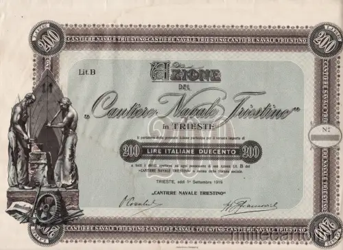 * AKTION - Werft Triestino, Lire 200 Trieste 1919