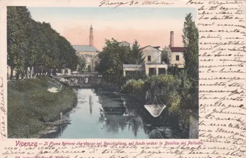 Vicenza - Der Fluss Retro, der in die Mündung mündet - Basilika des Palladiums