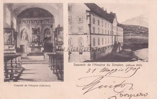 SCHWEIZ - Hospice du Simplon - Ansichten 1905