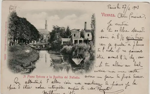 #VICENZA: DER FLUSS RETRO UND DIE PALLADIUMBASILIKA - 1903