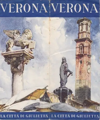 § VERONA - Farbfalz mit Stadtplan und Anhang zu Romeo und Julia