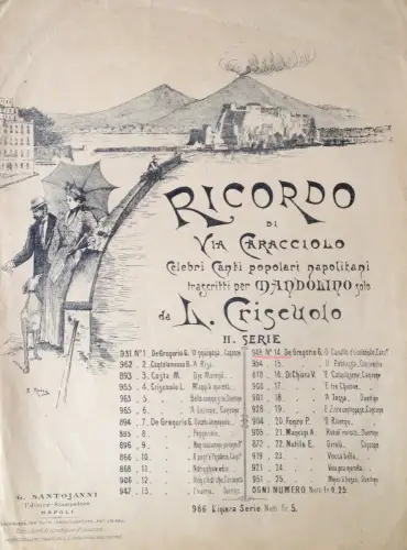 § MUSIKPARTITUR 'ERINNERUNG AN VIA CARACCIOLO' DIS. E. ROT