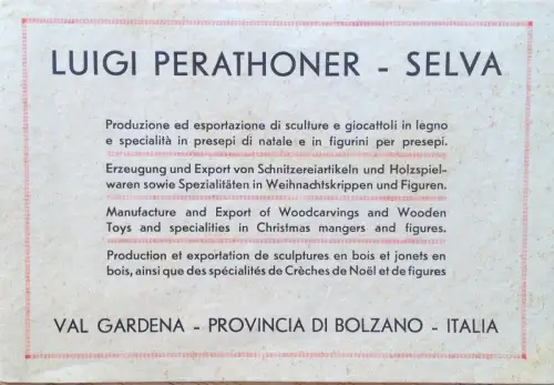 § HOLZSKULPTUREN UND SPIELZEUG, LUIGI PERATHONER, DSCHUNGEL - 4-SPRACHIGER KARTON