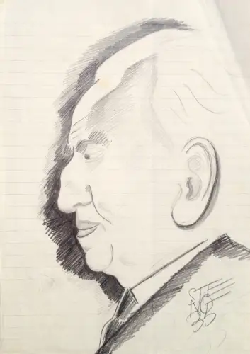 § STENO 1935 - SCHWARZES BLEISTIFTPORTRÄT