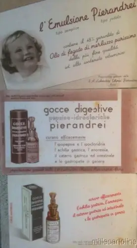 § 3 WERBEKARTEN AUF SAUGFÄHIGEM PAPIER - PIERANDREI PRODUKTE 40er JAHRE