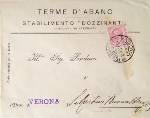 § ABANO 1924 - STAB. DOZZINANTI - WERBEBROSCHÜRE UND REISEUMSCHLAG