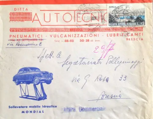 § BRESCIA - AUTOTECHNIK - BRIEFUMSCHLAG IN ROT UND BLAU