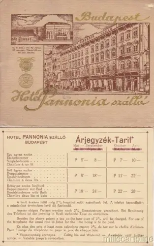§ BUDAPEST - HOTEL PANNONIA - BILDHEFTUNG ZUR PRÄSENTATION