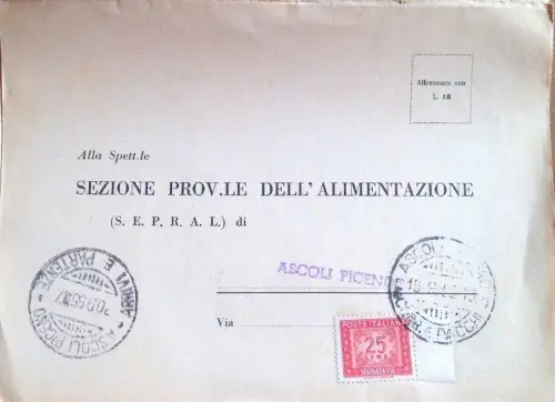 § BOLOGNA 1955 - INTERNATIONALE ERNÄHRUNGSMESSE - PREISREFERENDUM