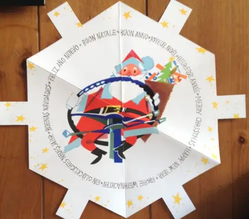 § SCHÖNER FALTBARER FIAT 50ER JAHRE - WEIHNACHTSBAUMKARTON