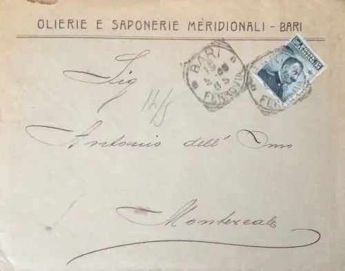 § BUSTA INTEST. SÜDLICHE ÖL- UND SEIFENLÄDEN - REISEN. DA BARI CENTRO 1908