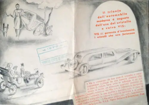 § GLASSCHRAUBE FÜR AUTO - 4-SEITIGES BROSCHÜRE, SOC. V.I.S., PISA