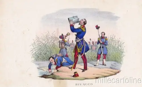 § KOLONISATION ALGERIEN (1830-34) - LITHOGRAPHIEDRUCK. A COL. 1860 - BIVACCO