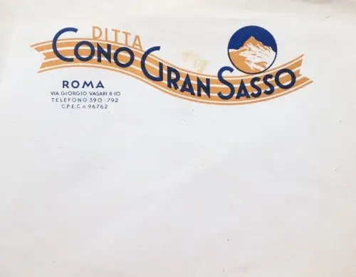 § DITTA ICE CONO GRAN SASSO - 2-farbiger Briefumschlag nicht gereist