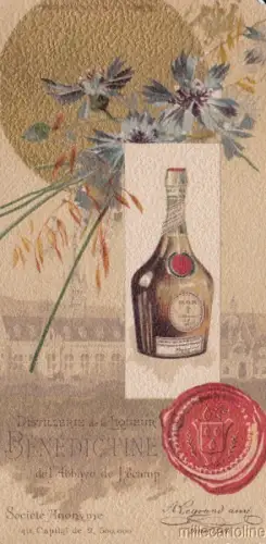 § BENEDIKTINERLIKÖRBRENNEREI, WERBEKARTON. - LITOG. ABBAZIA FECAMP