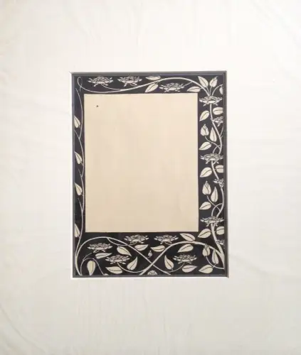 § GEOMETRISCHES STILDESIGN AUS DURCHZOGENEM PASSEPARTOUT - LAUB UND BLUMEN