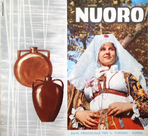 § ENTE PROV. TOURISMUS 70ER JAHRE - NUORO - SCHÖNE BUNTE BROSCHÜRE, FOTO UND PLAN