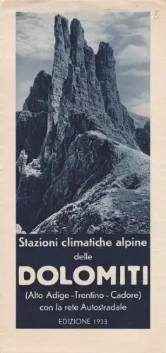 § DOLOMITEN - Touristenfalz mit Karte Südtirol, Trentino, Cadore