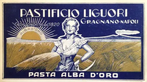 § ETIKETT PASTIFICIO LIGUORI, GRAGNANO, NEAPEL - GEGRÜNDET 1820