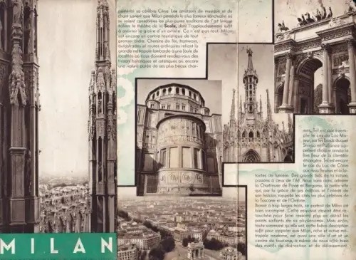 § ENIT MILANO (MAILAND) - 3-farbiges Touristen-Faltblatt in Französisch