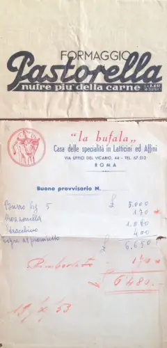 § KÄSE UND MILCHPRODUKTE - LOT VON 4 STÜCK, INTESTBLATT, RÜCKSEITE TELEX, 2 KARTONS.