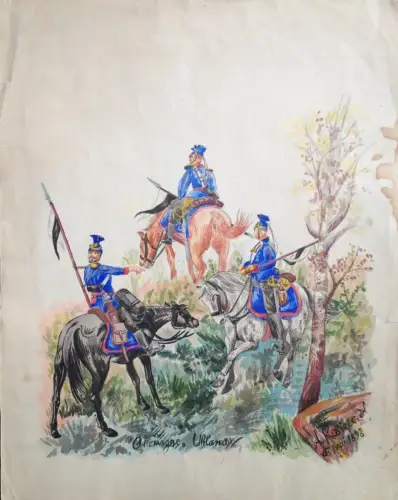 § DEUTSCHLAND 1898, ULANI - ORIGINAL TEMPERA A. KOSIERC