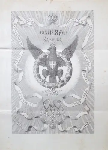 § SAVOYISCHE IKONOGRAPHIE - Präsentation. viagg. aus Turin mit Innengravur 1874