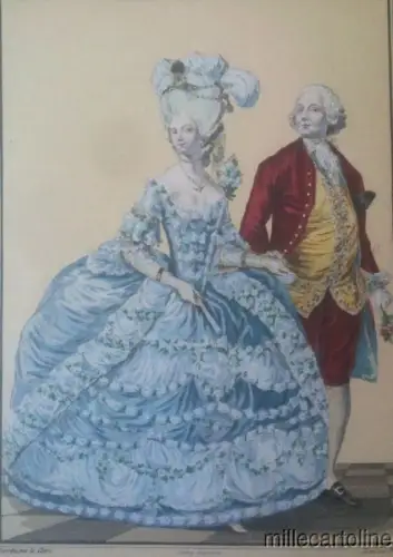 § FRANZÖSISCHE ILLUSTRATIONEN - Fein handkolorierter Druck - Le Clerc 1887