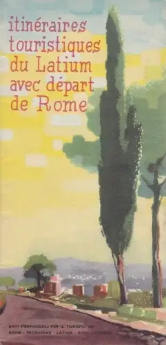 § REISEROUTEN LAZIO - Faltbar in Farbe. 50er Jahre - Große Karte dis. da Piffero