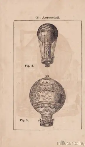 § WISSENSCHAFTLICHE ERFINDUNGEN - AEROSTATI STAMPINA 1870 C.A - FIG.1-3 MODELLE