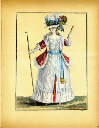 § FRANZÖSISCHE ILLUSTRATIONEN - Fein handkolorierter Druck - Le Clerc 1887