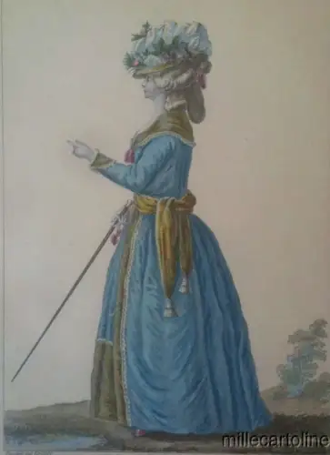 § FRANZÖSISCHE ILLUSTRATIONEN - Fein handkolorierter Druck - Le Clerc 1887