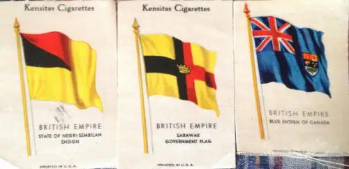 § BRITISCHES EMPIRE - 6 SEIDENDRUCKFLAGGEN VON KENSITAS CIGARETTES