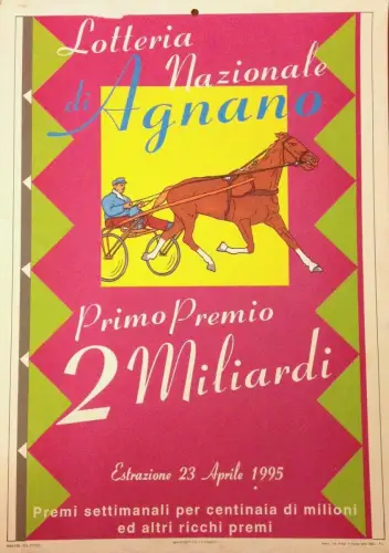 § PLAKAT NATIONALE LOTTERIE VON AGNANO 1995