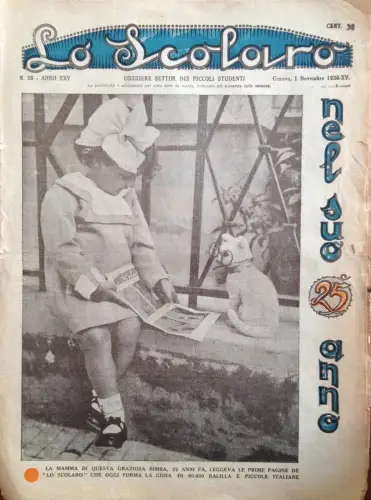 § LO SCOLARO, GENUA 1936 - WÖCHENTLICHER KURIER KLEINE STUDENTEN NR. 28 JAHR XXV