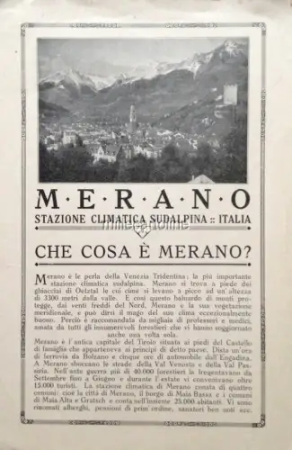 § MERAN 1923 - 8-SEITIGES TOURISTISCHES FALTBLATT