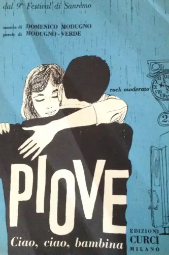 § MODUGNO - 9. FESTIVAL VON SANREMO - MUSIKPARTITUR. REGEN (HALLO HALLO MÄDCHEN)