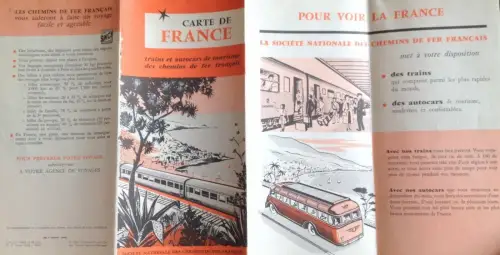 § TOURISTISCHES FALTBLATT - KARTE VON FRANKREICH UND INFORMATIONEN