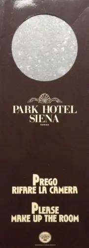 § PARK HOTEL SIENA - KARTON FÜR ÄUSSEREN GRIFF DER ZIMMER