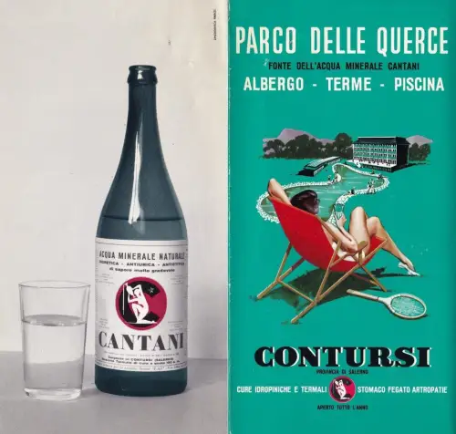 § TOURISTISCHES FALTBLATT 70ER JAHRE - EICHENPARK UND WASSERQUELLE CANTANI