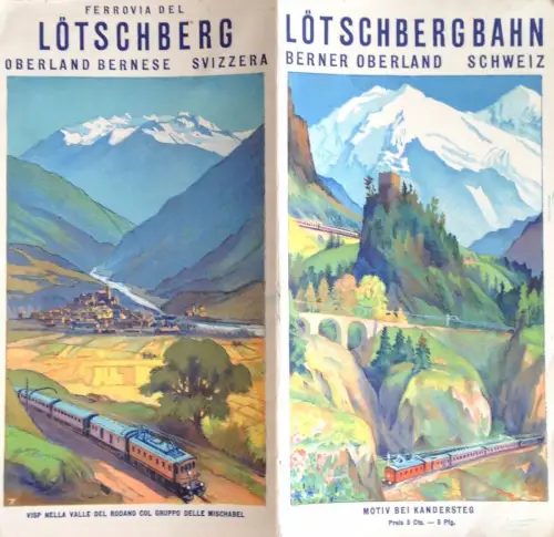 § TOURISTENFALZ - LOTSCHBERGBAHN, SCHWEIZER ALPEN - GROSSES PAPIER