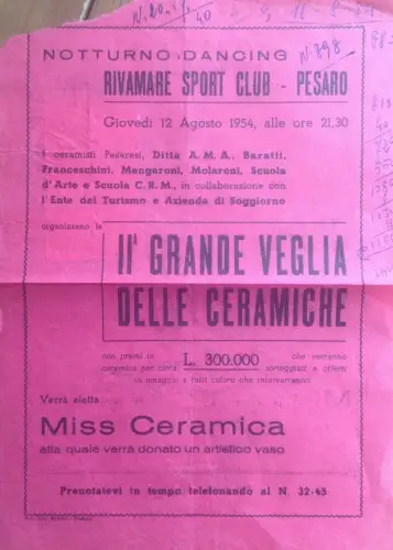 § GEWICHT 1954 - FLYER 2. GROSSE KERAMIKWACHE - MARKEN UND STEMPEL