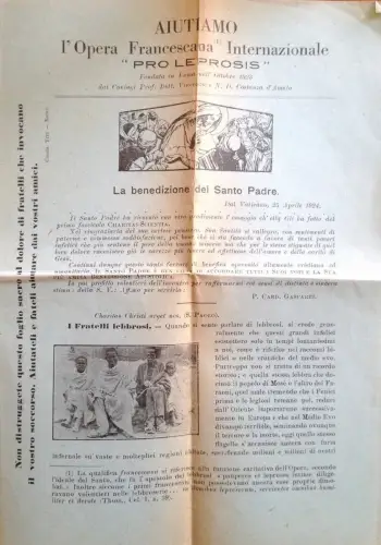 § PRO LEPROSIS, FRANZISKANISCHES OPER - KLAPPBAR MIT FOTO PROGRAMM IN AFRIKA