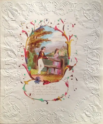 § SCHÖNE LIEBESERKLÄRUNG AN MÄDCHEN MIT HANDGEFERTIGTER ZEICHNUNG 13.2.1900