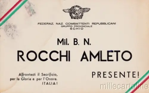 § RSI - FLAGGE VORHANDEN - Federaz. Naz. Republikanische Kämpfer von Schio