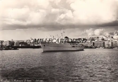 CAGLIARI: Linienmotorschiff Arborea 1961
