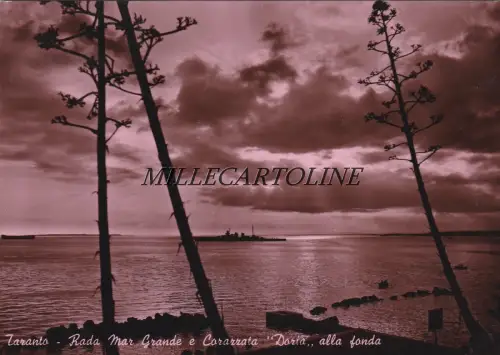 TARENT: Rada Mar Grande e Corazzata Doria alla fonda 1952