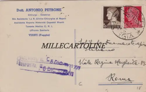VIESTE (Viesti): Kopfstück Dr. Antonio Petrone - Chirurg 1939